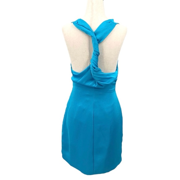 Misha Calypso Mini Dress Satin Blue Small - Picture 2 of 11